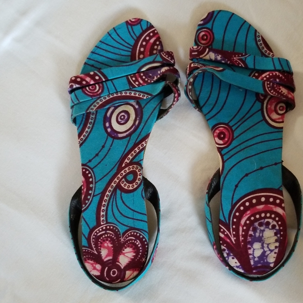 African hand made fabric slipprrs
